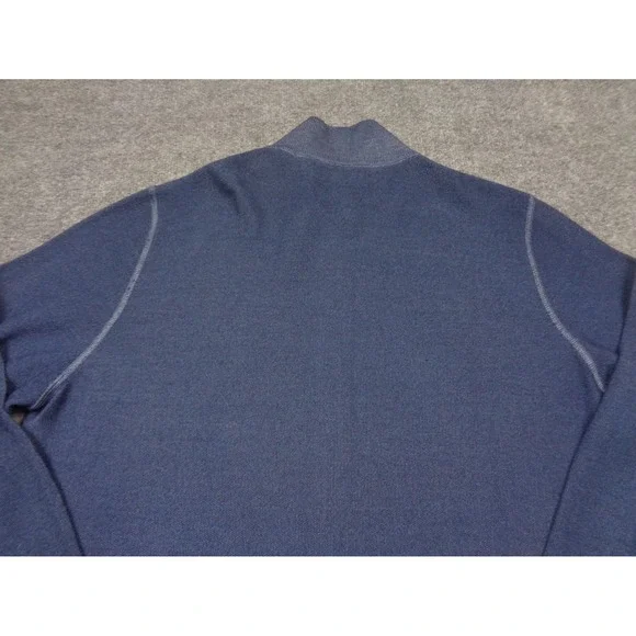 Carroll Custom Wool Sweater XL Blue Full Zip Beverly Hills Carroll & Co Italy